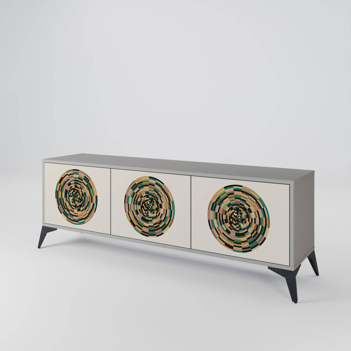 GREEN CIRCLES Mueble de TV de 3 Puertas