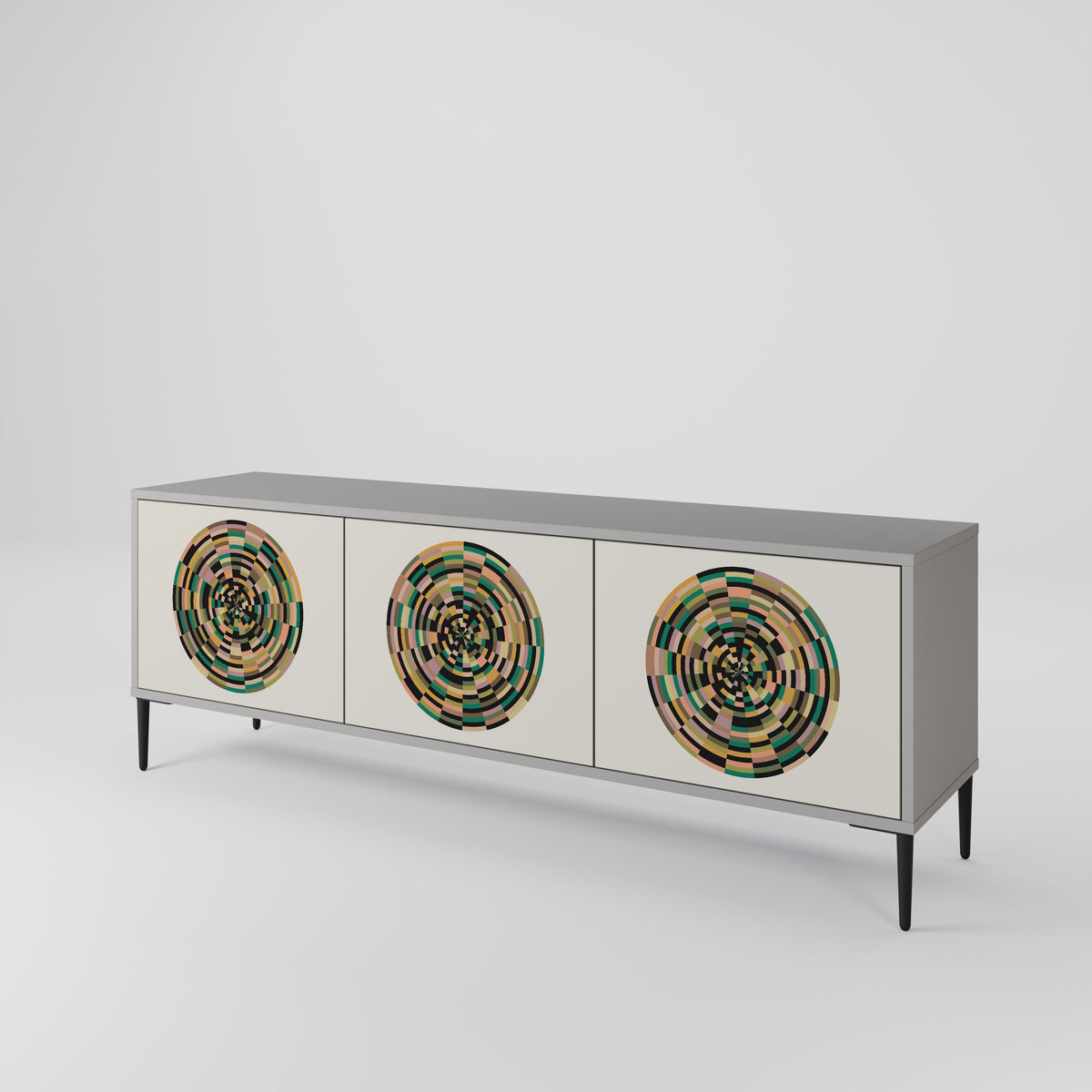 GREEN CIRCLES Mueble de TV de 3 Puertas