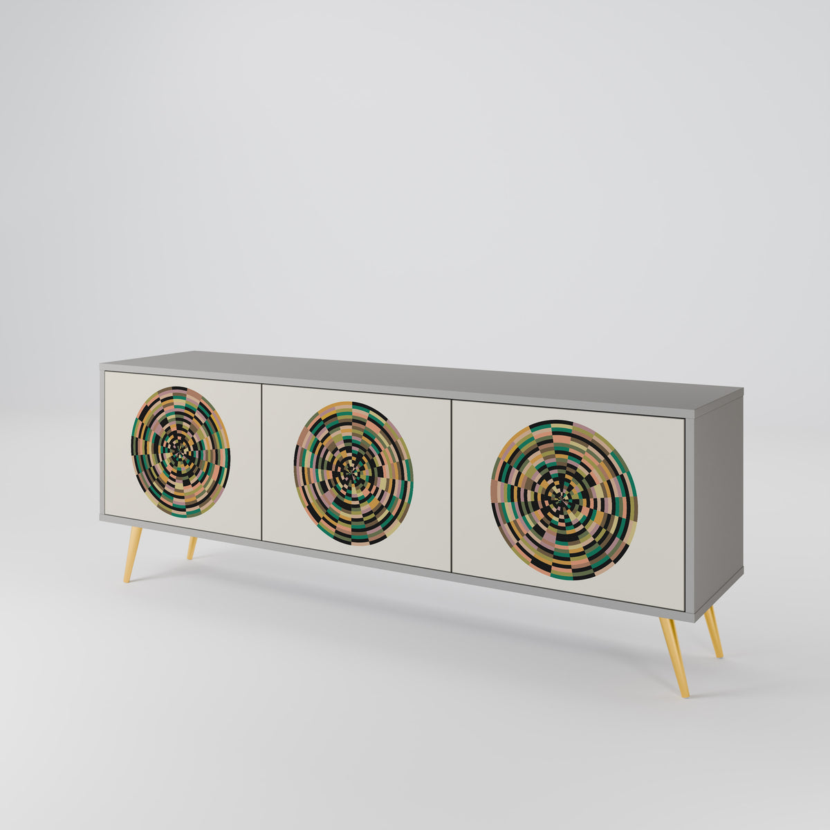 GREEN CIRCLES Mueble de TV de 3 Puertas