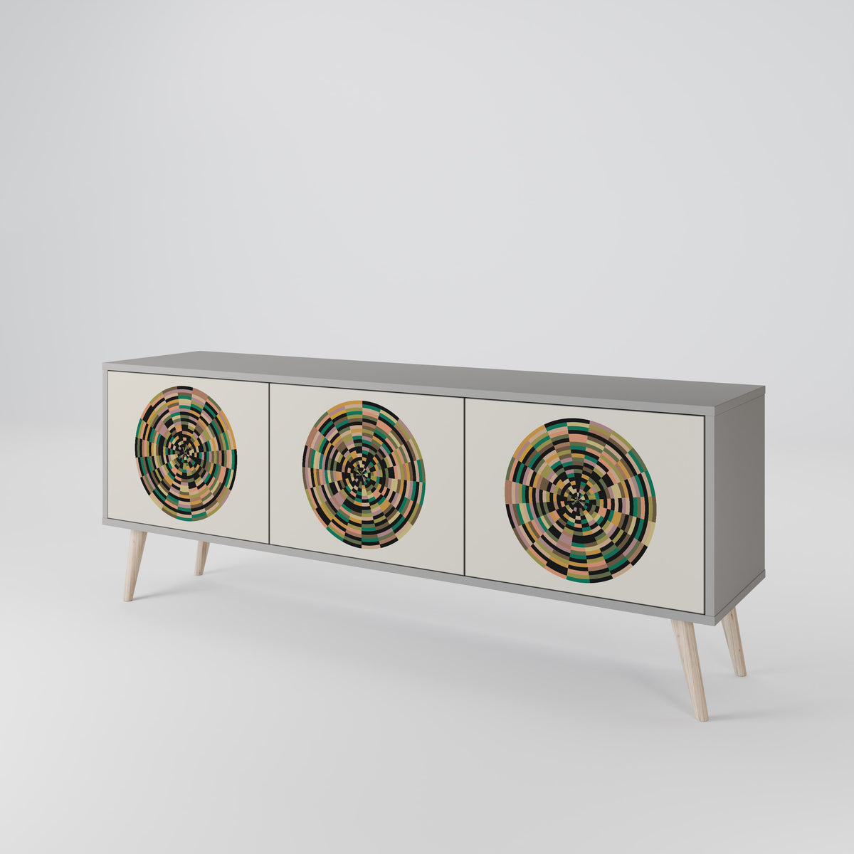 GREEN CIRCLES Mueble de TV de 3 Puertas