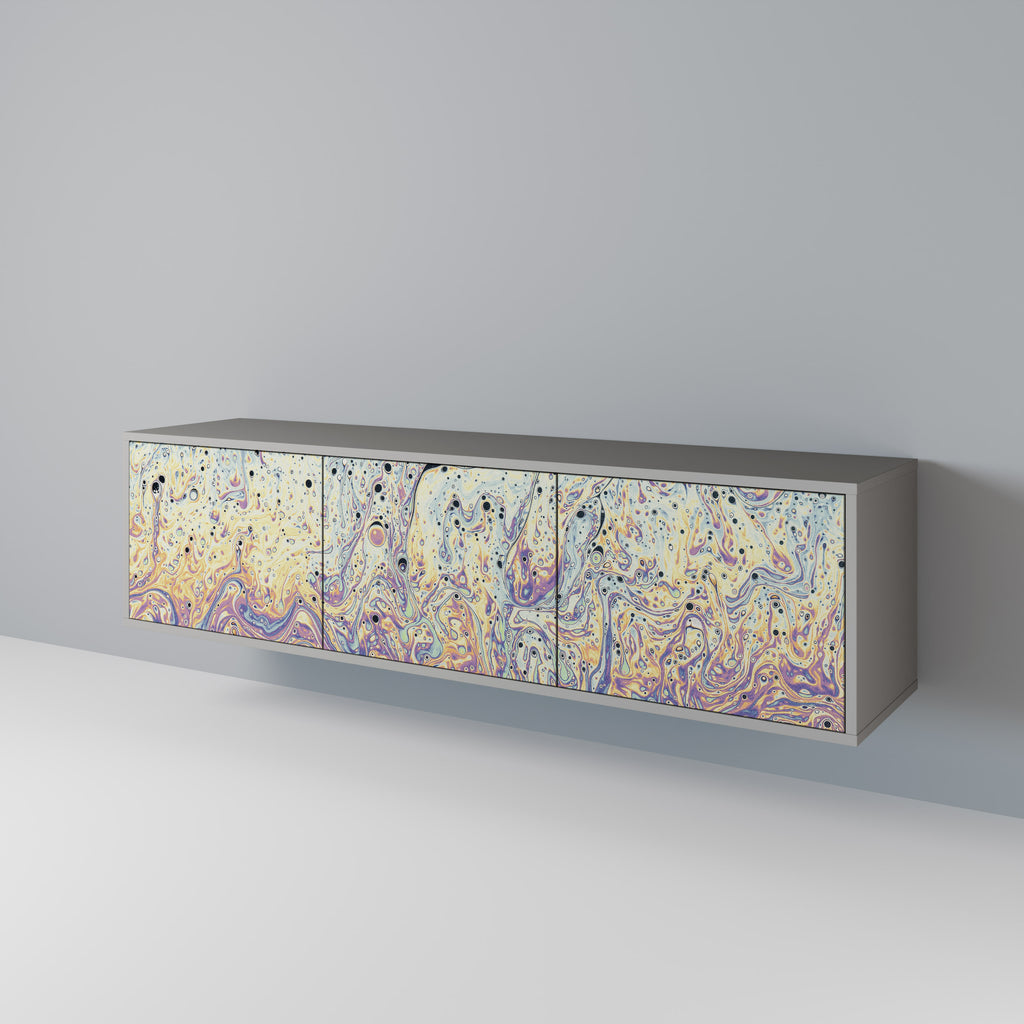 Mueble de TV MOSAIC OF COLORS de 3 puertas en acabado gris