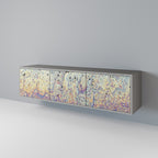 MOSAIC OF COLORS Mueble de TV de 3 Puertas en Acabado Gris