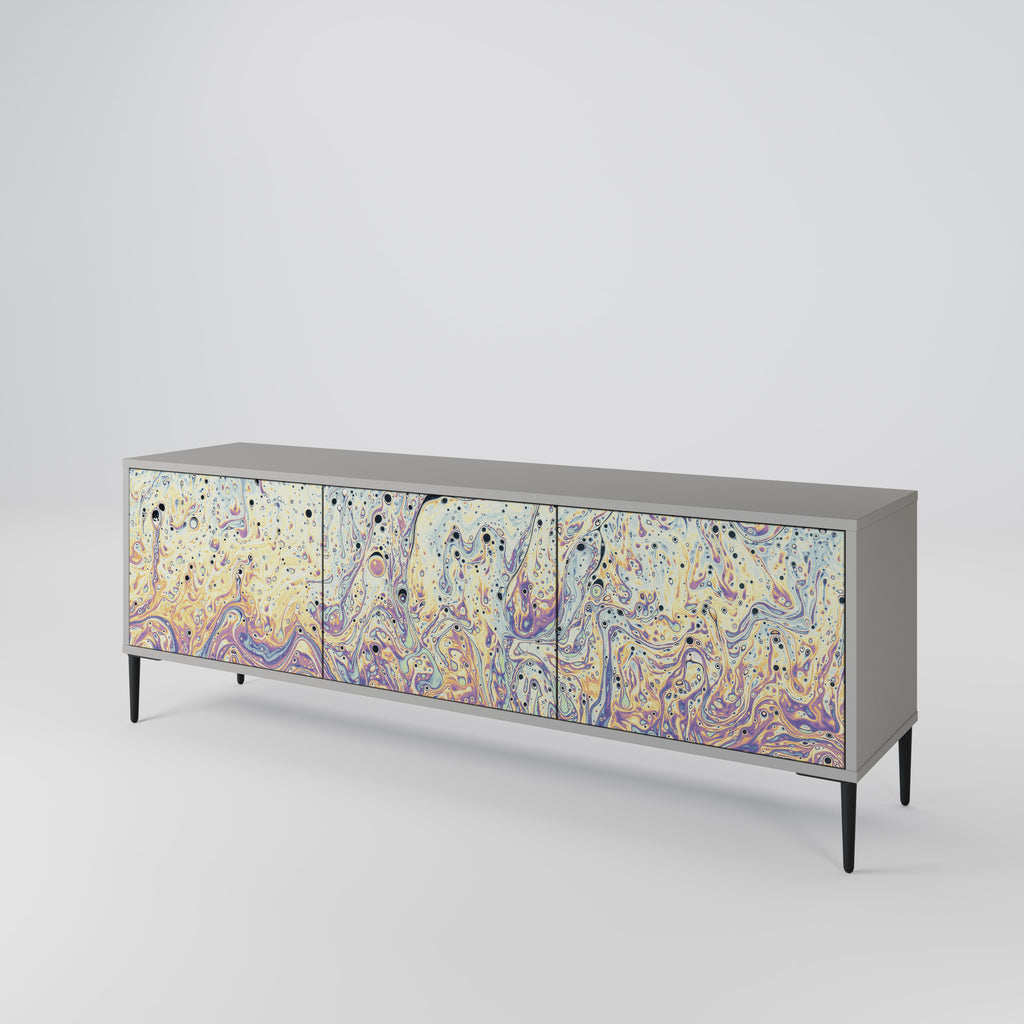 Mueble de TV MOSAIC OF COLORS de 3 puertas en acabado gris