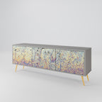 MOSAIC OF COLORS Mueble de TV de 3 Puertas en Acabado Gris