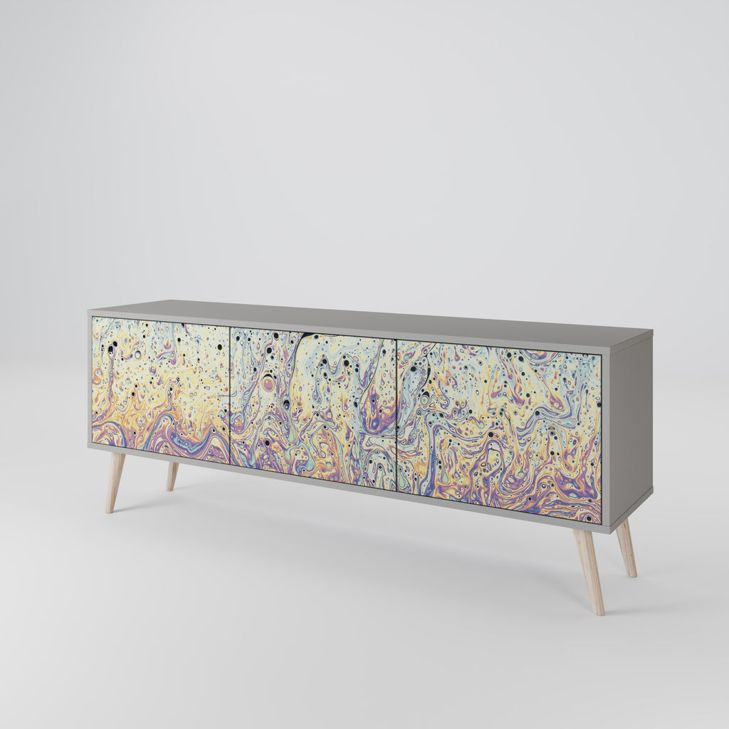Mueble de TV MOSAIC OF COLORS de 3 puertas en acabado gris