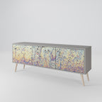 MOSAIC OF COLORS Mueble de TV de 3 Puertas en Acabado Gris