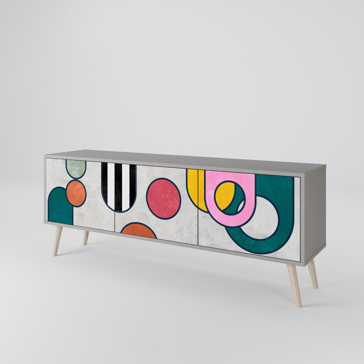 COOL STORY Mueble de TV de 3 Puertas