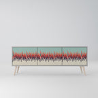 CHROMA CONTOURS 3-Door TV Stand in Grey Finish