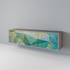 SPECTRUM SPLENDOR Mueble de TV de 3 Puertas en Acabado Gris