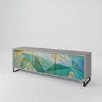 SPECTRUM SPLENDOR Mueble de TV de 3 Puertas en Acabado Gris