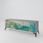 SPECTRUM SPLENDOR Mueble de TV de 3 Puertas en Acabado Gris