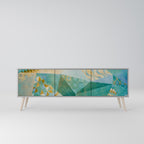 SPECTRUM SPLENDOR Mueble de TV de 3 Puertas en Acabado Gris