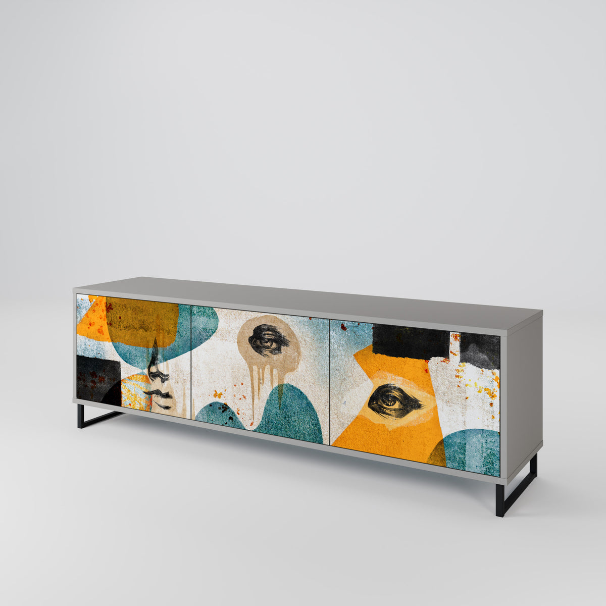 ABSTRACT FACES Mueble de TV de 3 Puertas