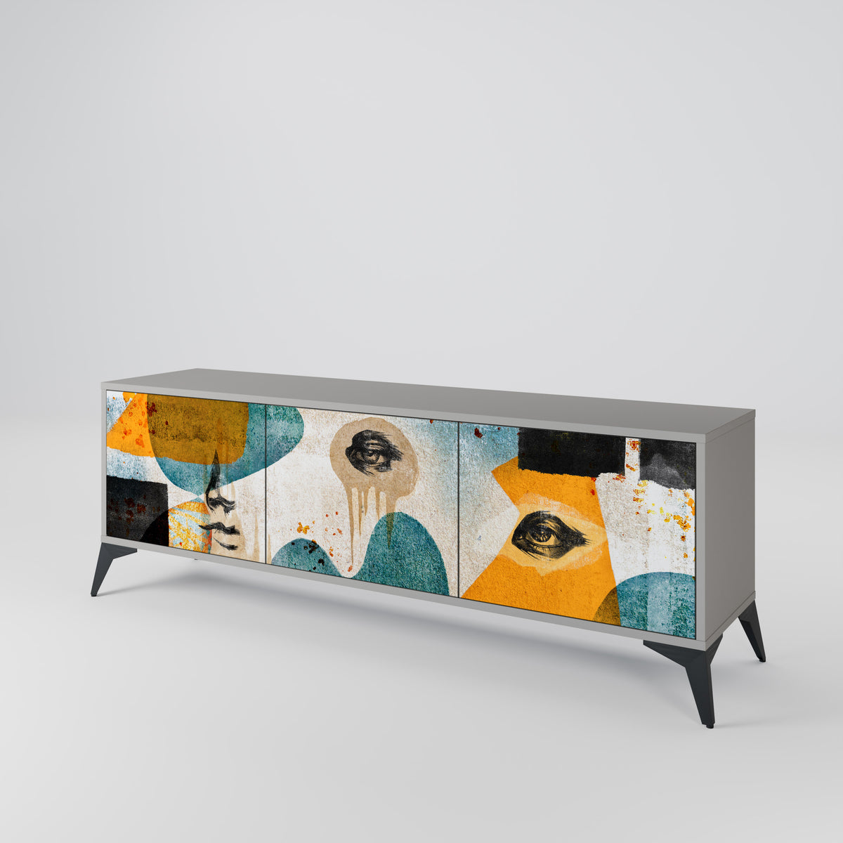 ABSTRACT FACES Mueble de TV de 3 Puertas