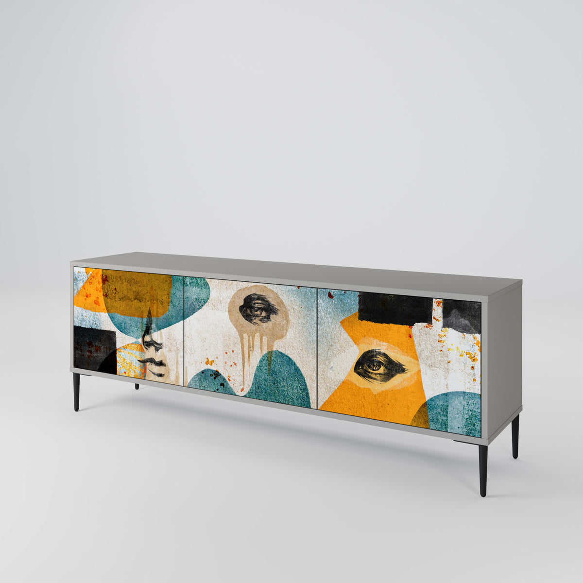 ABSTRACT FACES Mueble de TV de 3 Puertas