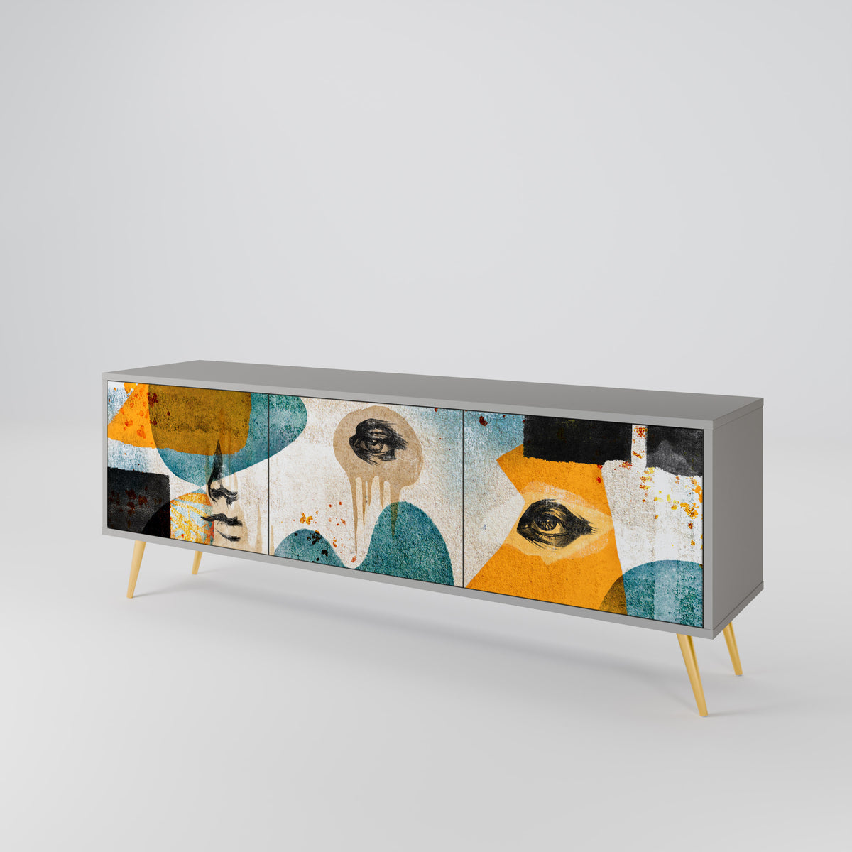 ABSTRACT FACES Mueble de TV de 3 Puertas