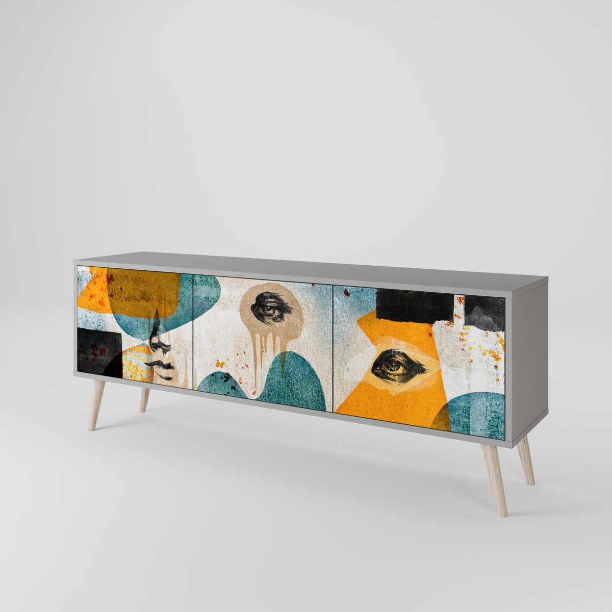 ABSTRACT FACES Mueble de TV de 3 Puertas
