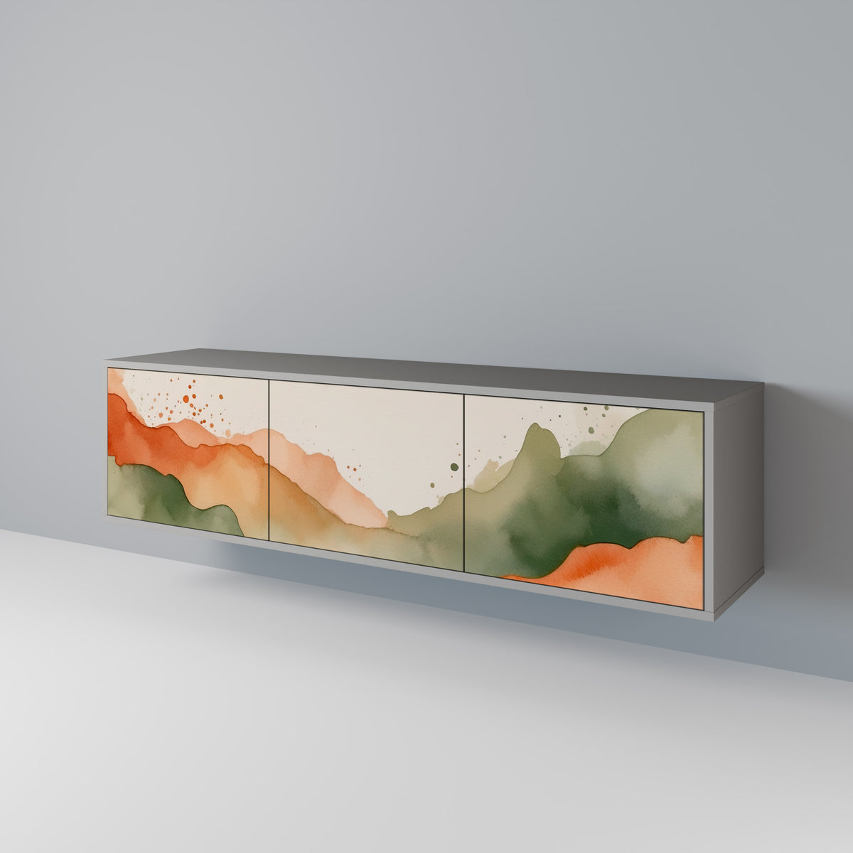 WATERCOLOUR PEAKS Mueble de TV de 3 Puertas