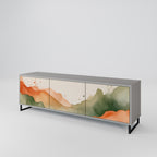 WATERCOLOUR PEAKS Mueble de TV de 3 Puertas en Acabado Gris