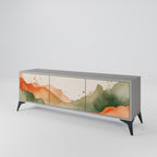 WATERCOLOUR PEAKS Mueble de TV de 3 Puertas en Acabado Gris