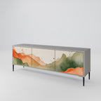 WATERCOLOUR PEAKS Mueble de TV de 3 Puertas en Acabado Gris