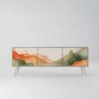 WATERCOLOUR PEAKS Mueble de TV de 3 Puertas en Acabado Gris