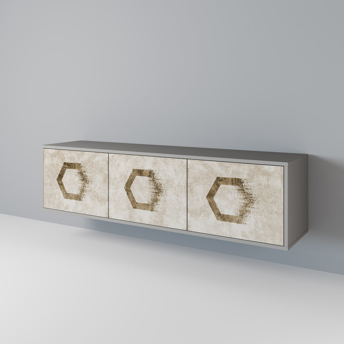 HEXAGONAL SHAPES Mueble de TV de 3 Puertas