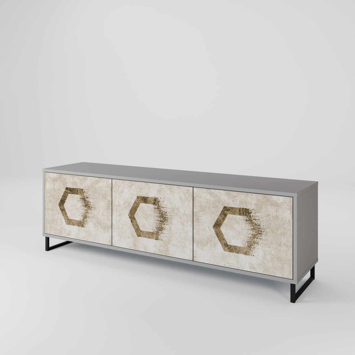 HEXAGONAL SHAPES Mueble de TV de 3 Puertas