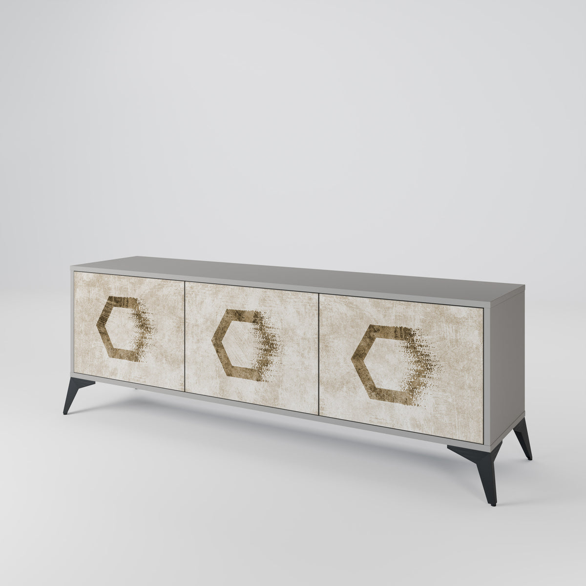HEXAGONAL SHAPES Mueble de TV de 3 Puertas