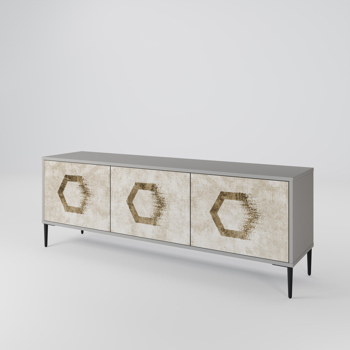HEXAGONAL SHAPES Mueble de TV de 3 Puertas