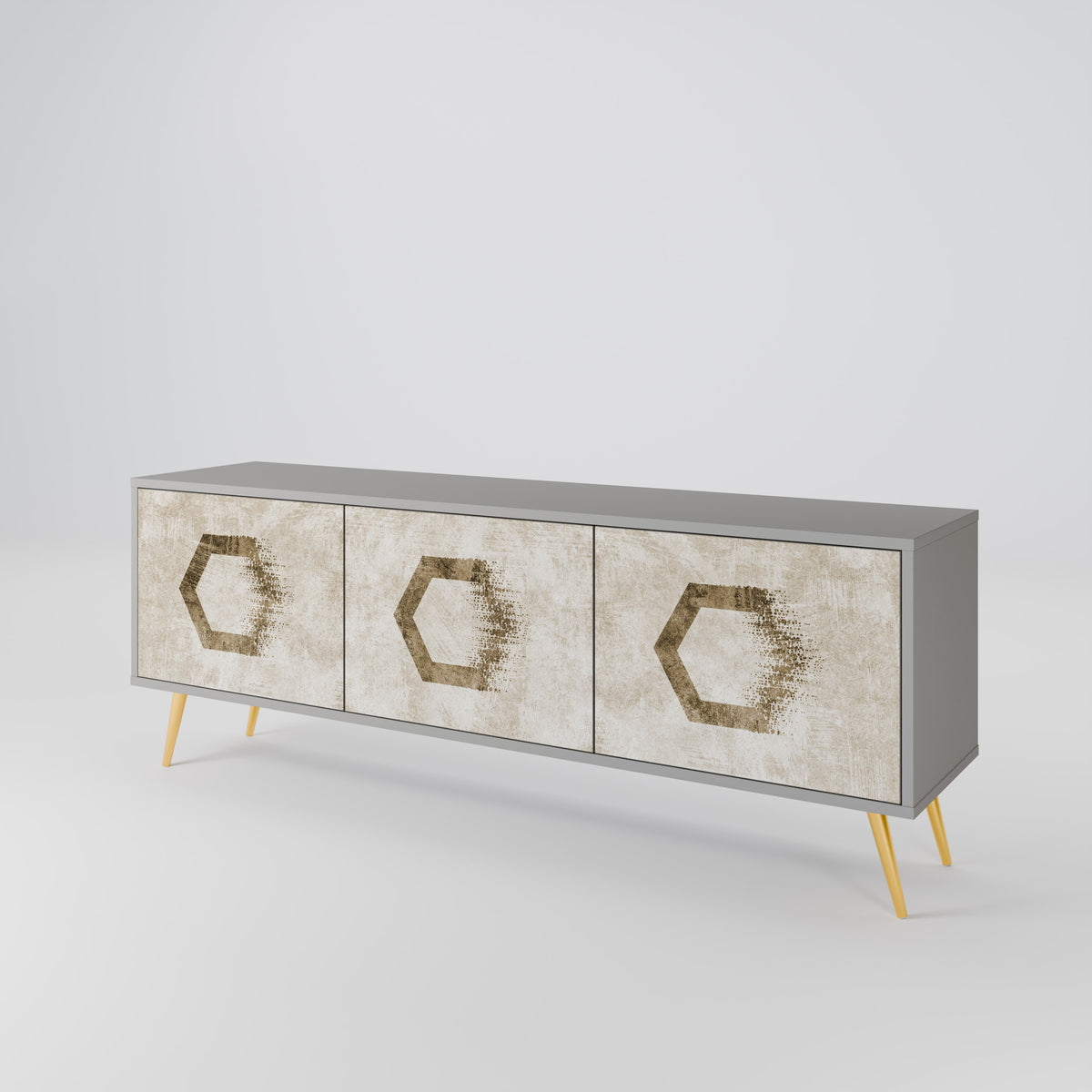 HEXAGONAL SHAPES Mueble de TV de 3 Puertas