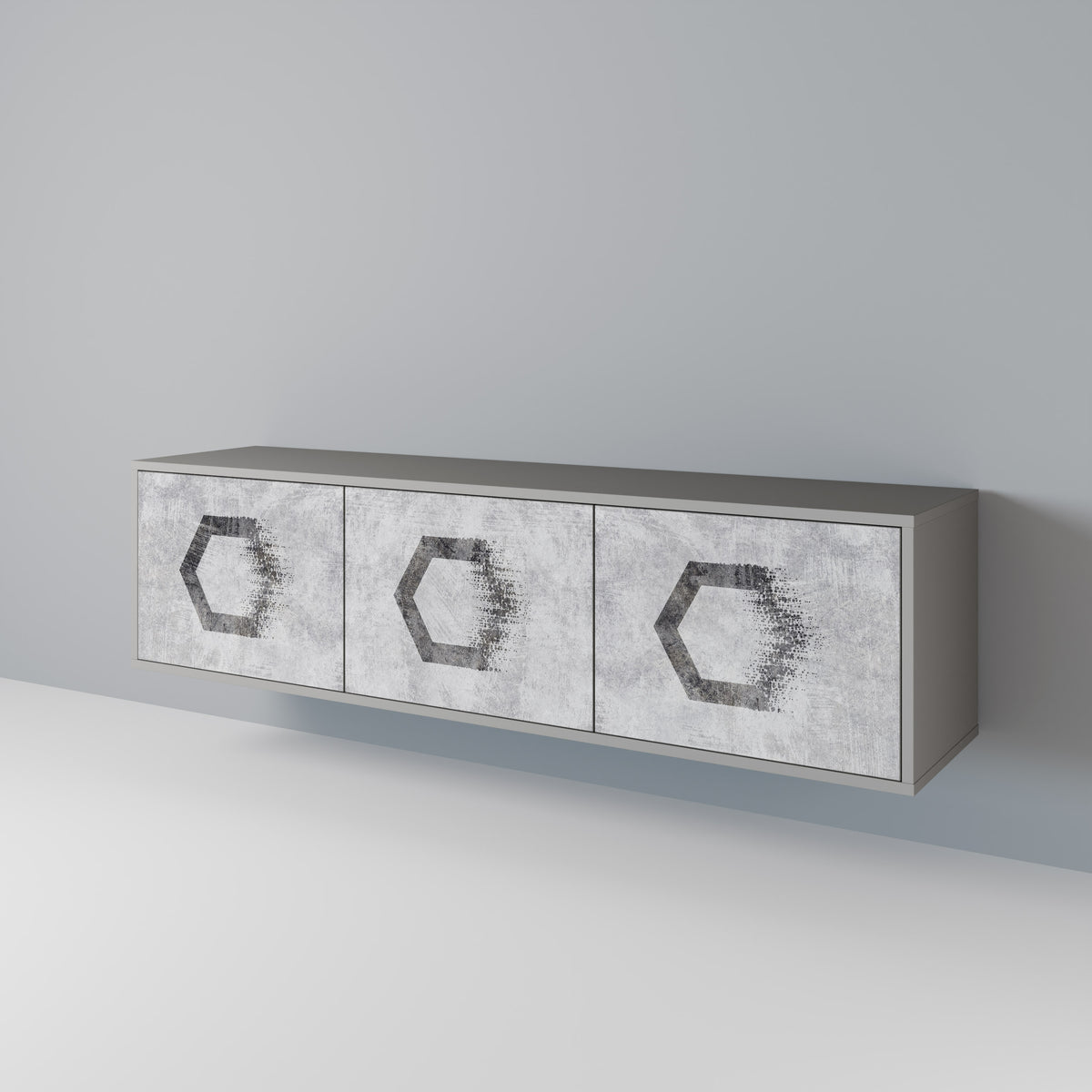 HEXAGONAL FIGURES Mueble de TV de 3 Puertas