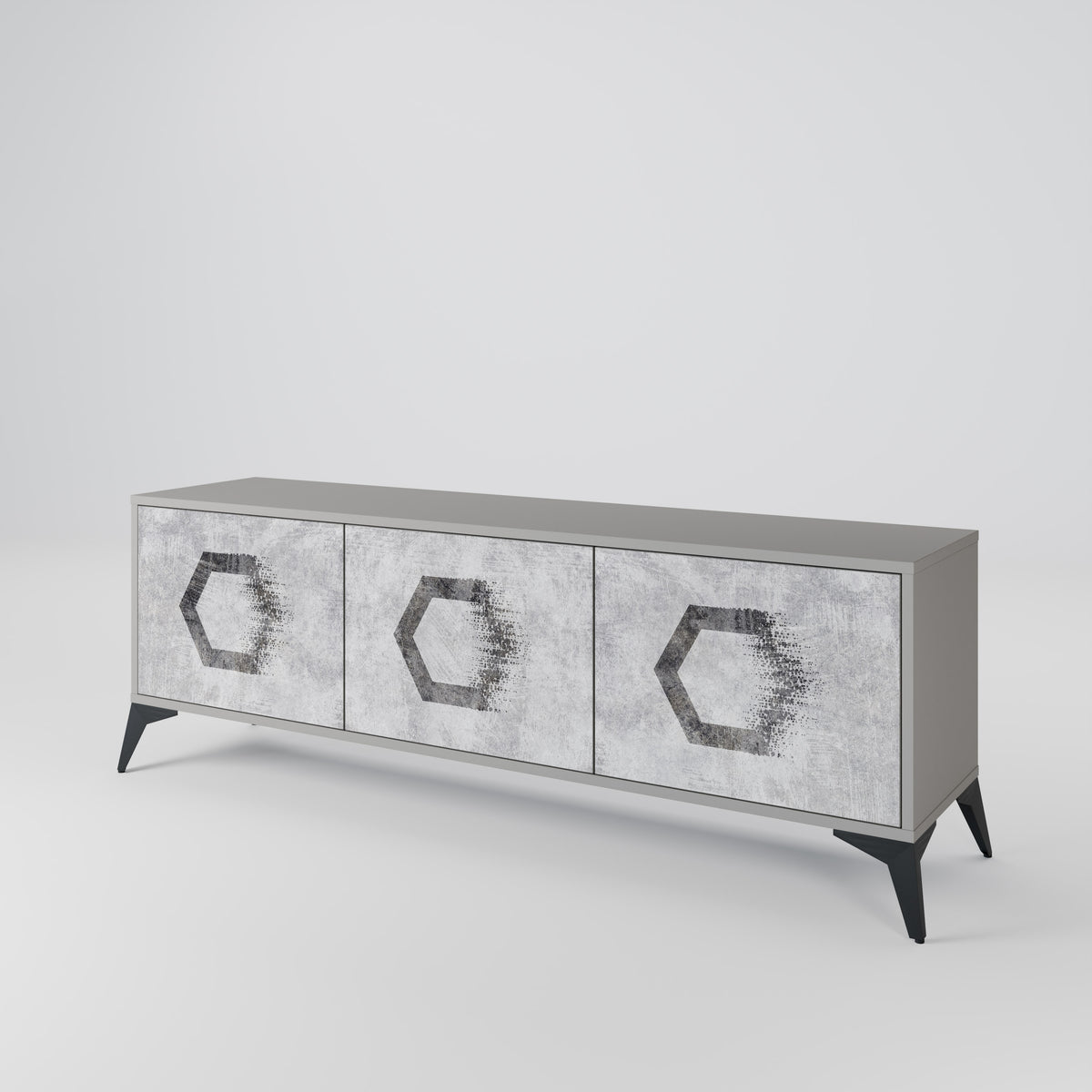 HEXAGONAL FIGURES Mueble de TV de 3 Puertas