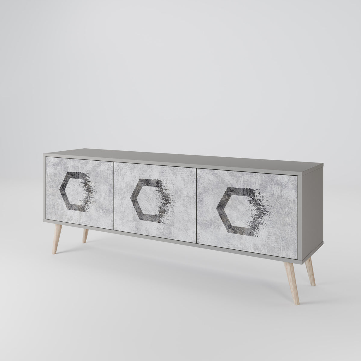 HEXAGONAL FIGURES Mueble de TV de 3 Puertas