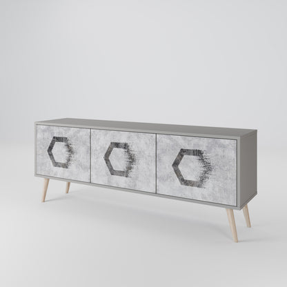 HEXAGONAL FIGURES Mueble de TV de 3 Puertas