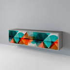 CIRCULAR RHAPSODY Mueble de TV de 3 Puertas en Acabado Gris