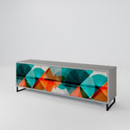 CIRCULAR RHAPSODY Mueble de TV de 3 Puertas en Acabado Gris