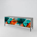 CIRCULAR RHAPSODY Mueble de TV de 3 Puertas en Acabado Gris