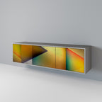 PIERCING SHARPNESS Mueble de TV de 3 Puertas en Acabado Gris