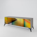 PIERCING SHARPNESS Mueble de TV de 3 Puertas en Acabado Gris