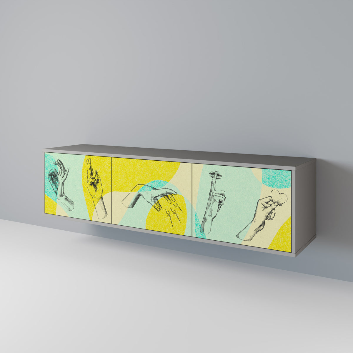 BODY LANGUAGE Mueble de TV de 3 Puertas