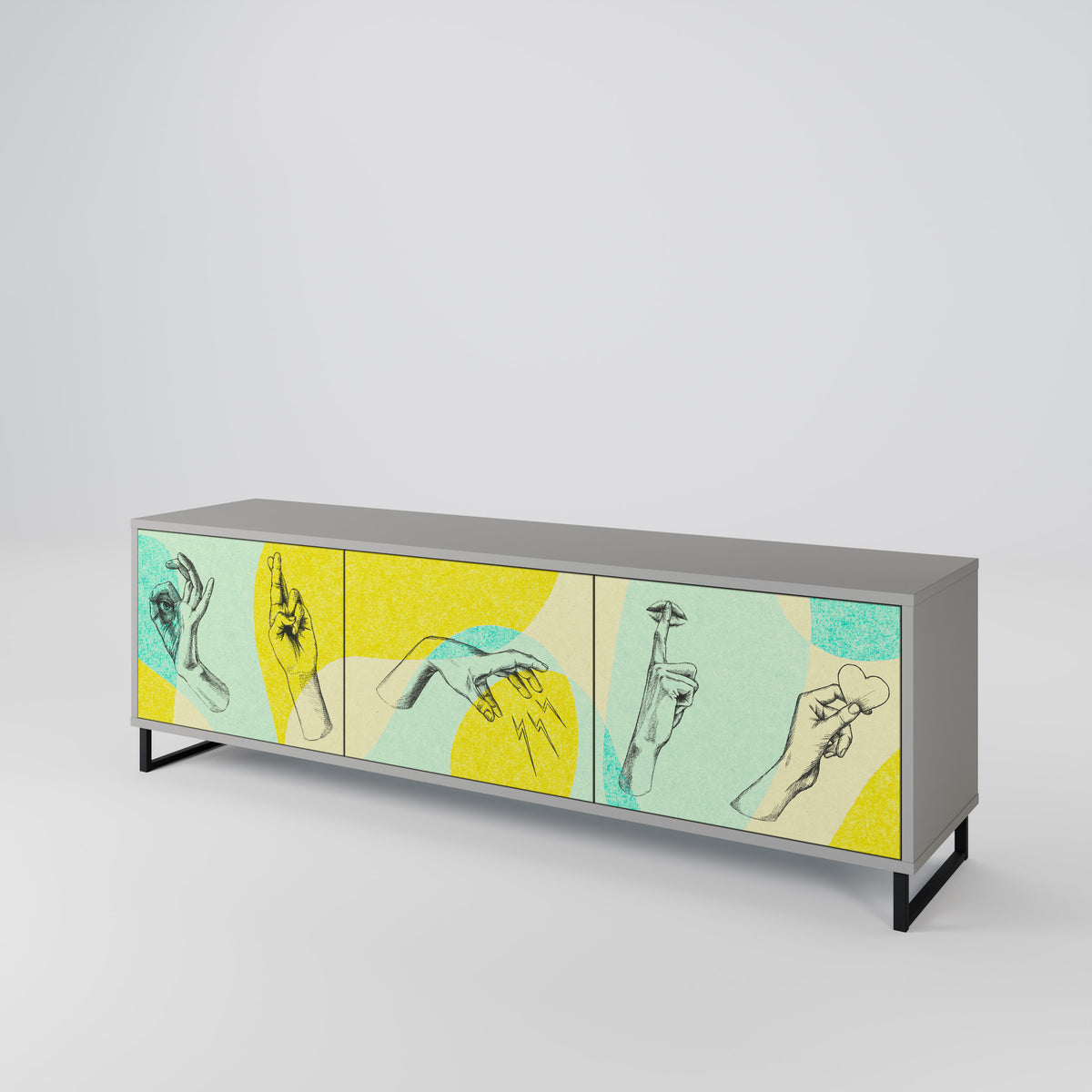 BODY LANGUAGE Mueble de TV de 3 Puertas