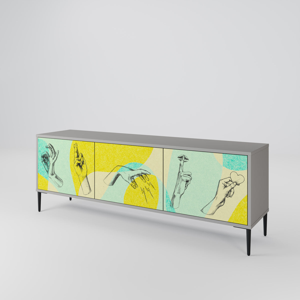 BODY LANGUAGE Mueble de TV de 3 Puertas