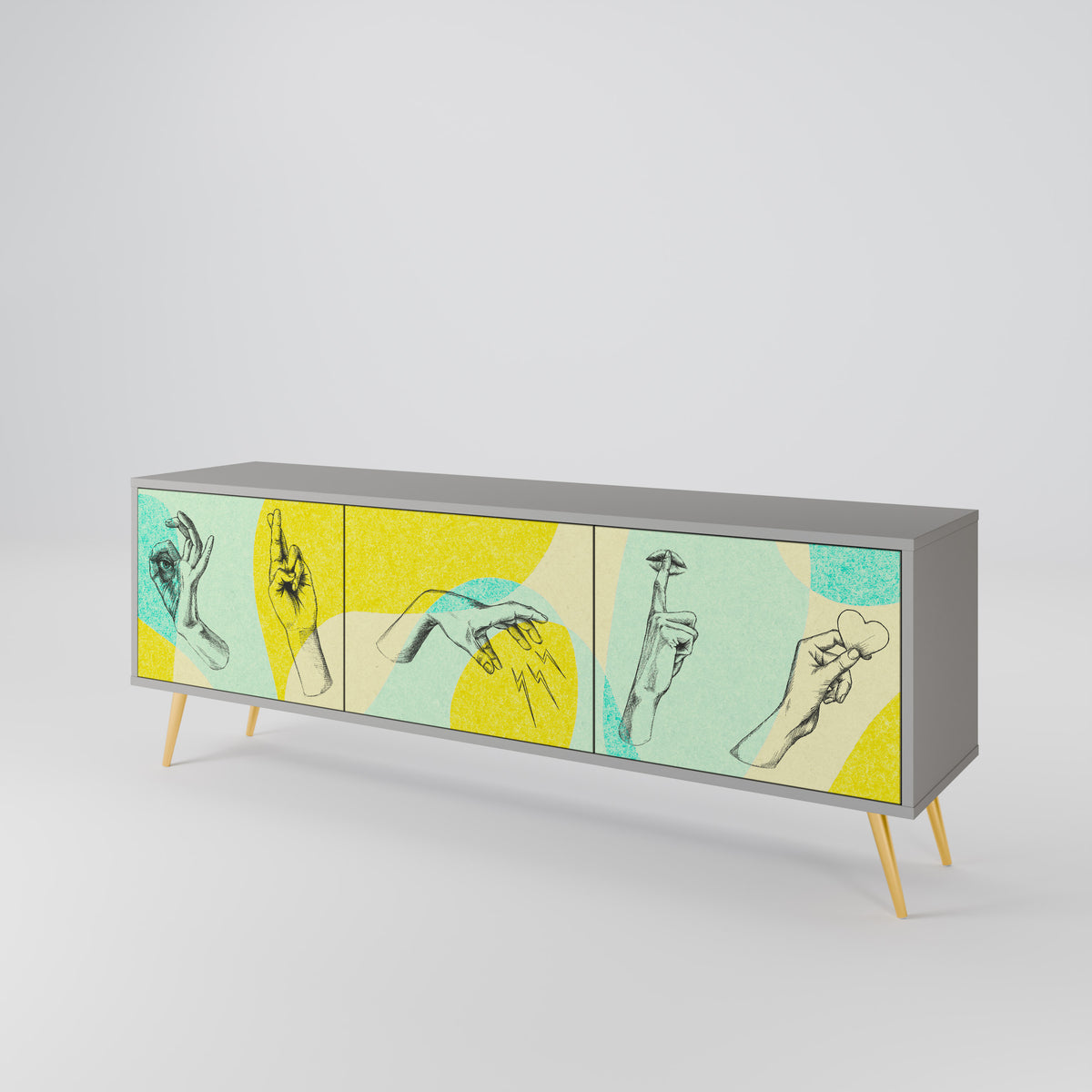 BODY LANGUAGE Mueble de TV de 3 Puertas