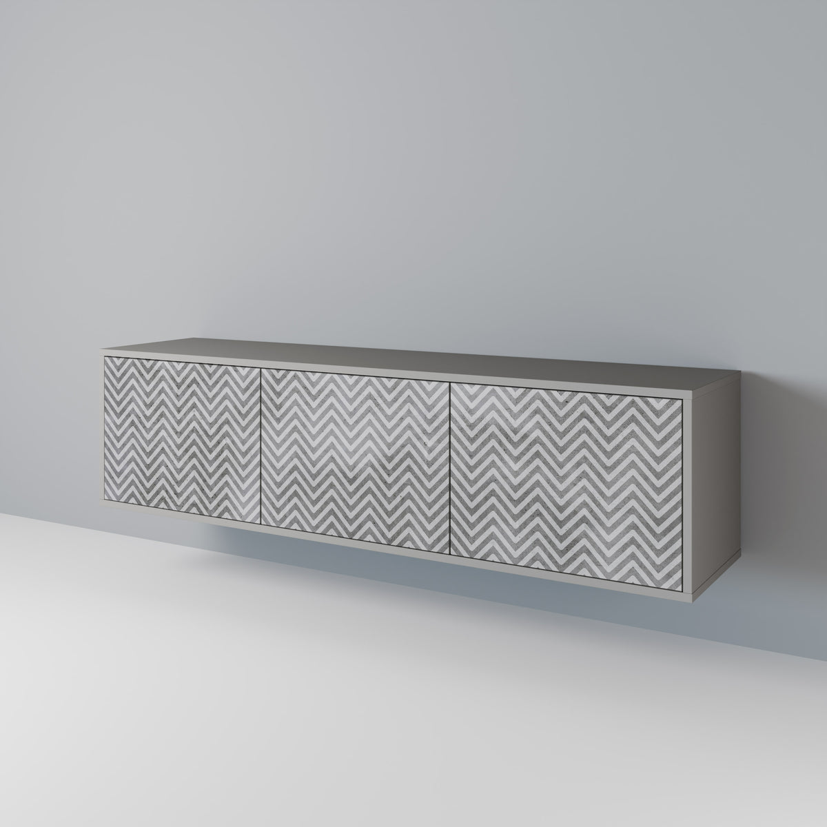 CONCRETE ZIG ZAG Mueble de TV de 3 Puertas