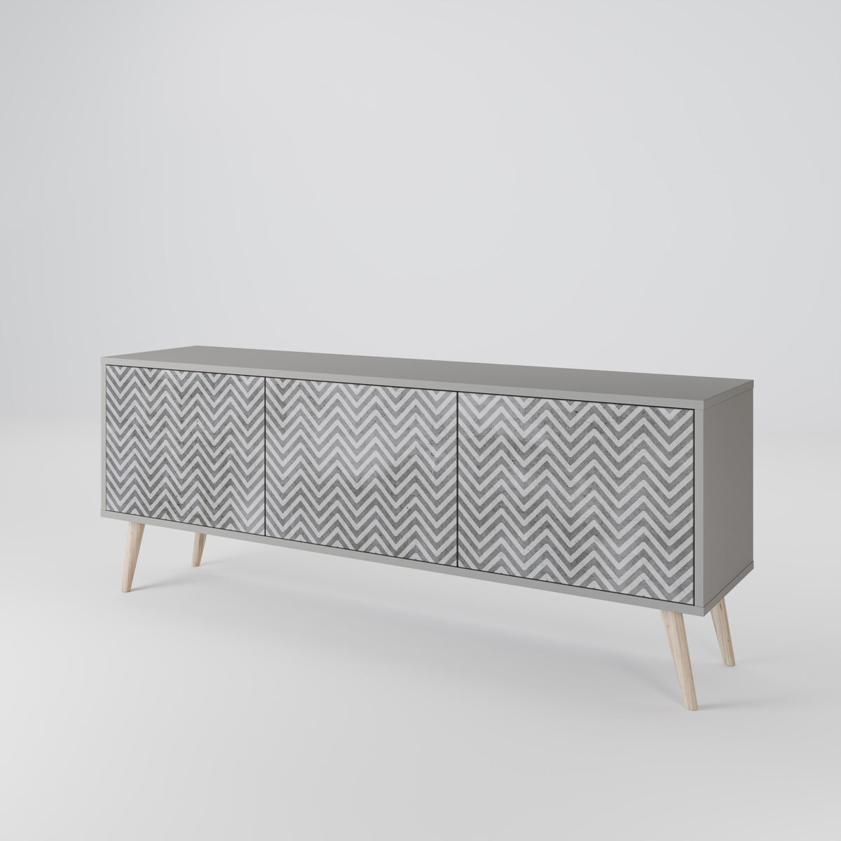CONCRETE ZIG ZAG Mueble de TV de 3 Puertas