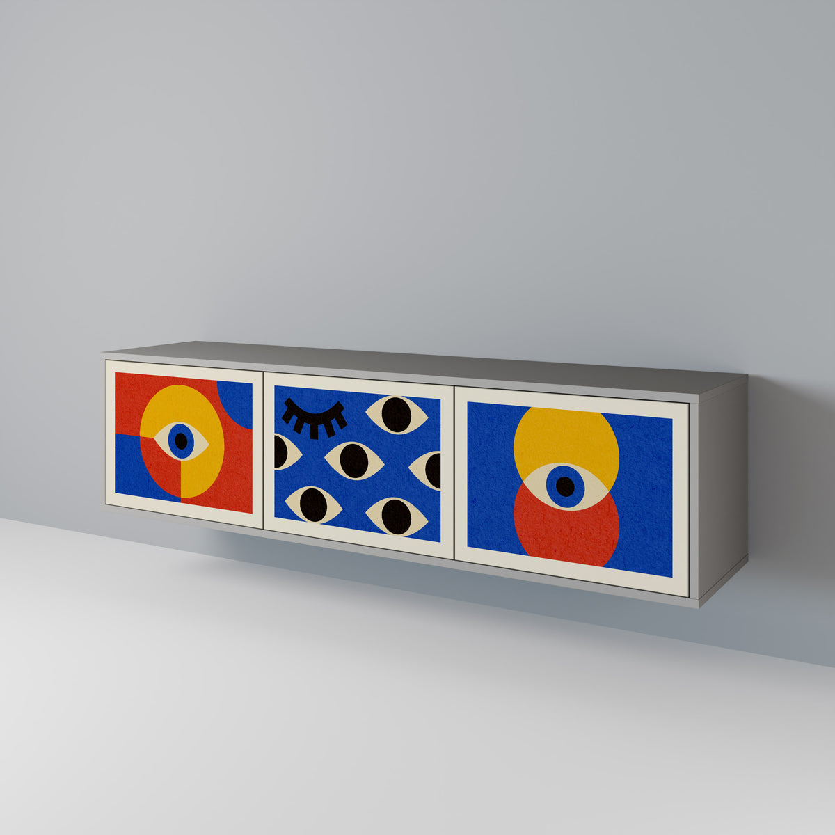 GEOMETRIC EYES Mueble de TV de 3 Puertas