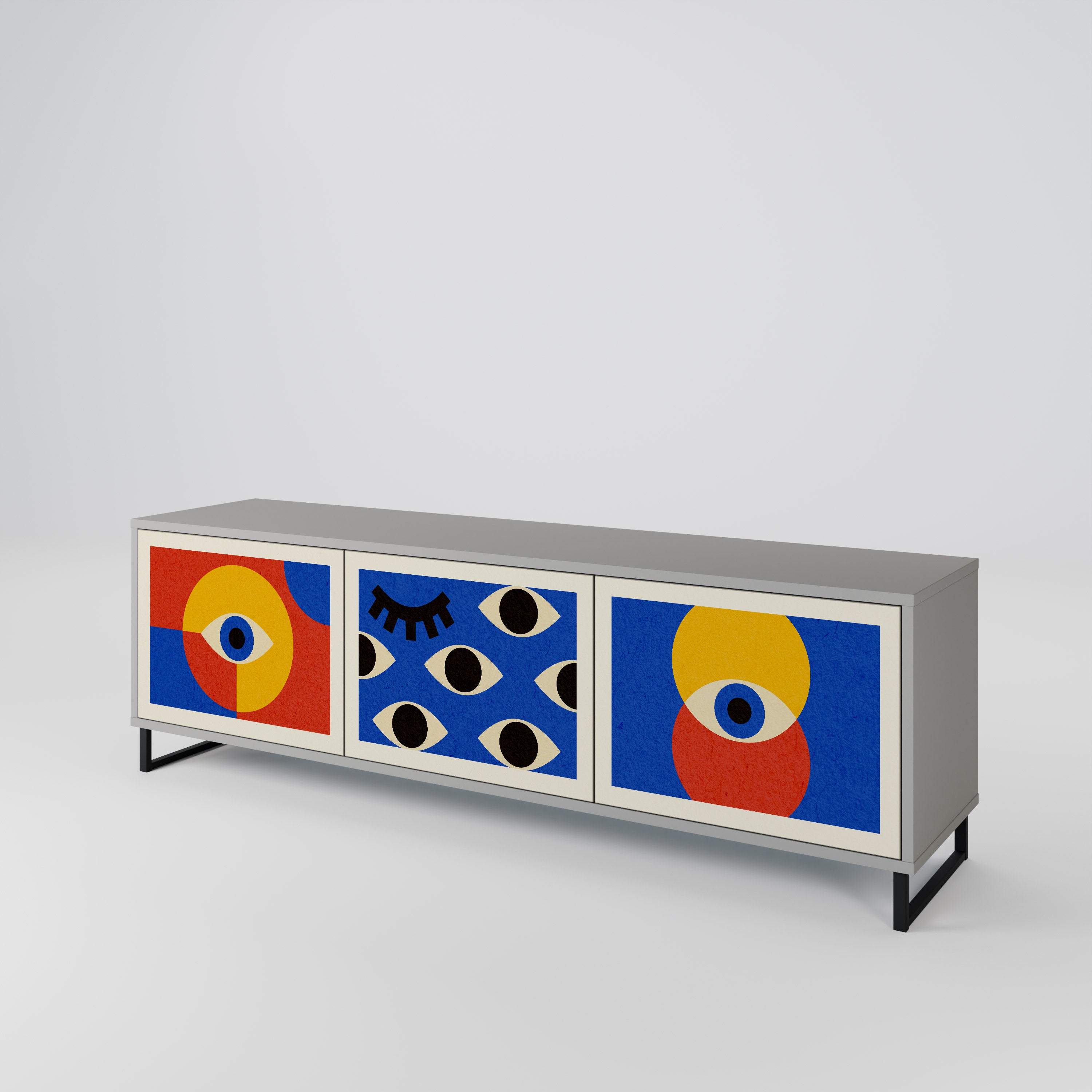 GEOMETRIC EYES 3-Door TV Cabinet