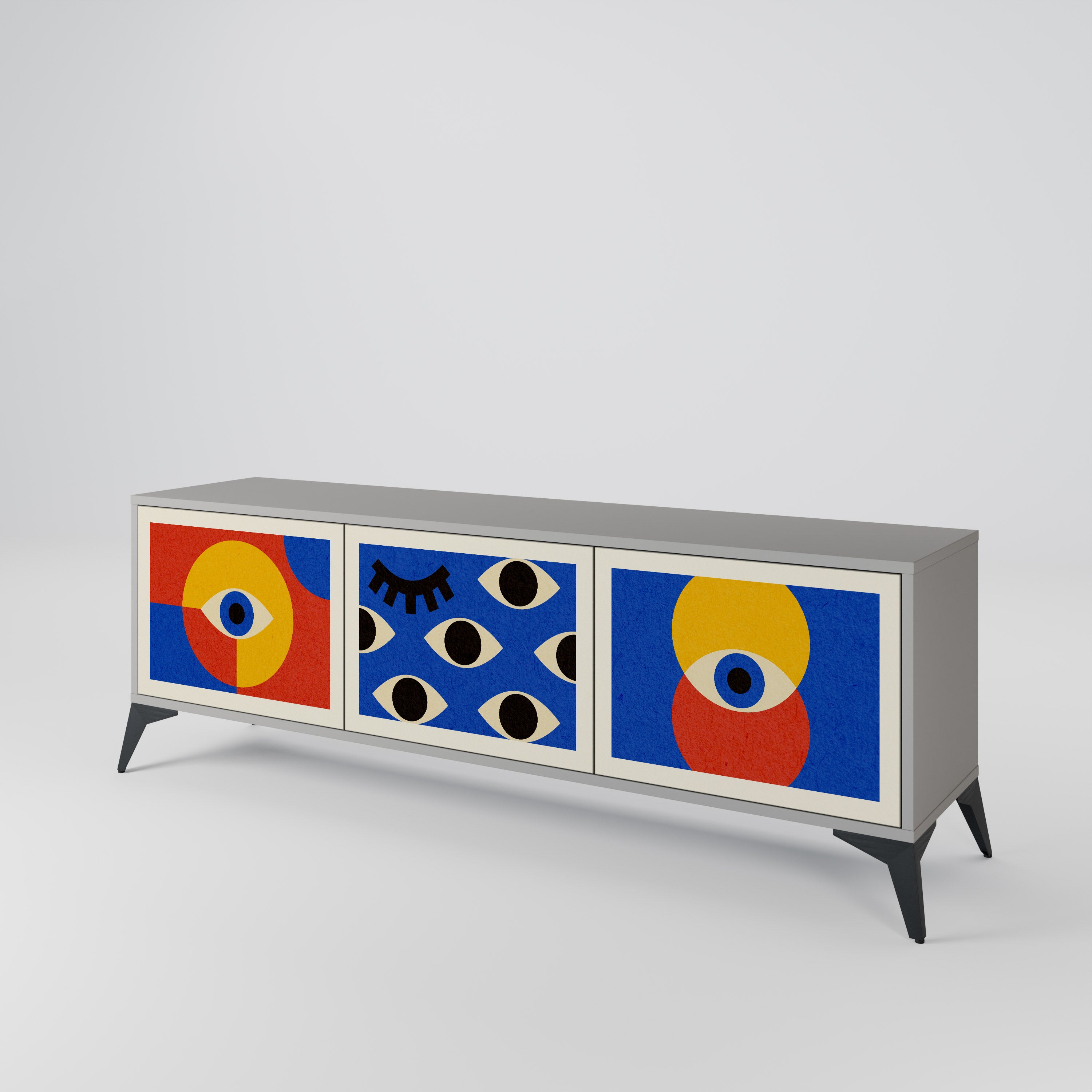 GEOMETRIC EYES 3-Door TV Cabinet