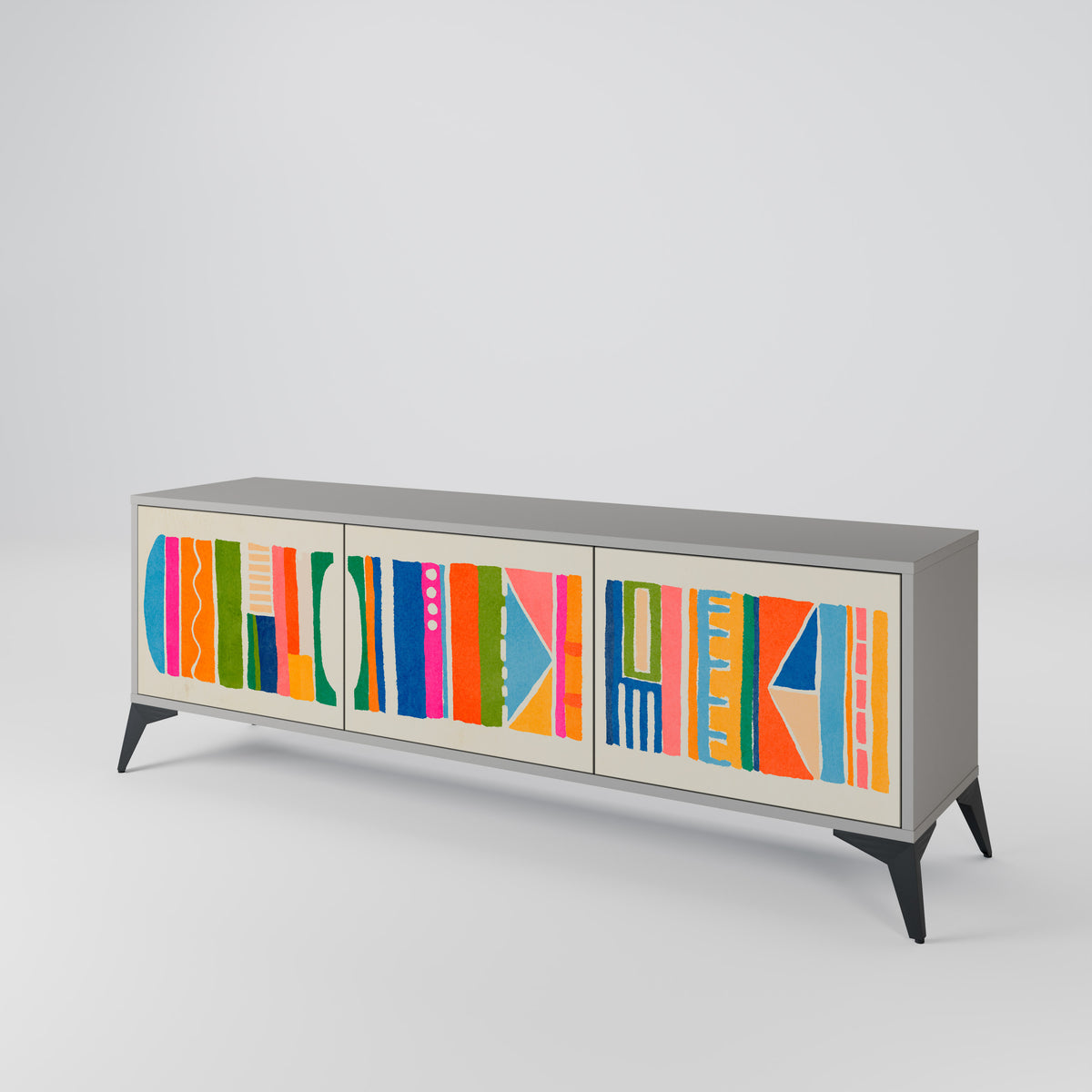 GEOMETRIC SHINE Mueble de TV de 3 Puertas